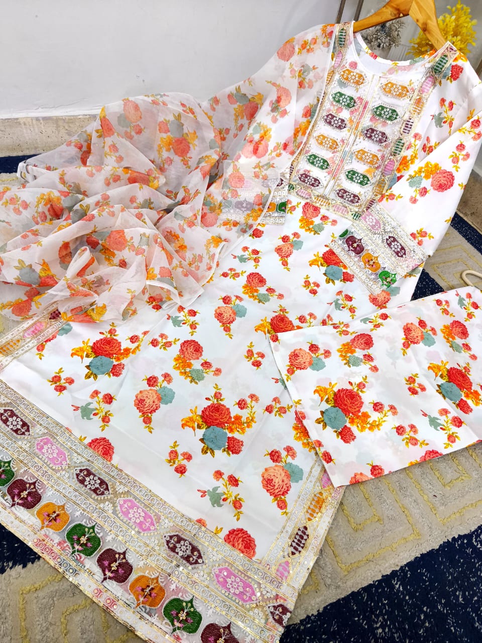 Long embroidery 3 pc