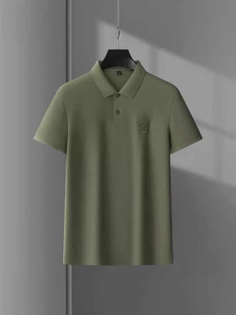 Business Foreign Trade Shirt Summer Men's Short-sleeved T-shirt Embroidered Lel plus size Polo Shirt